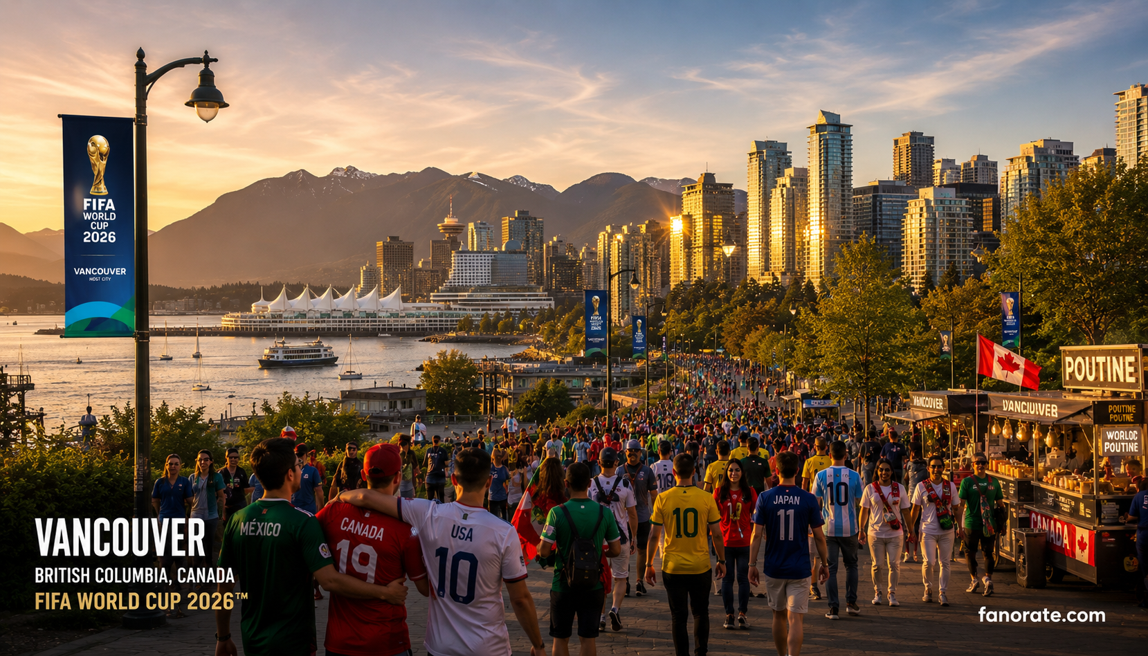 BC Place host city skyline and FIFA World Cup 2026 fan atmosphere