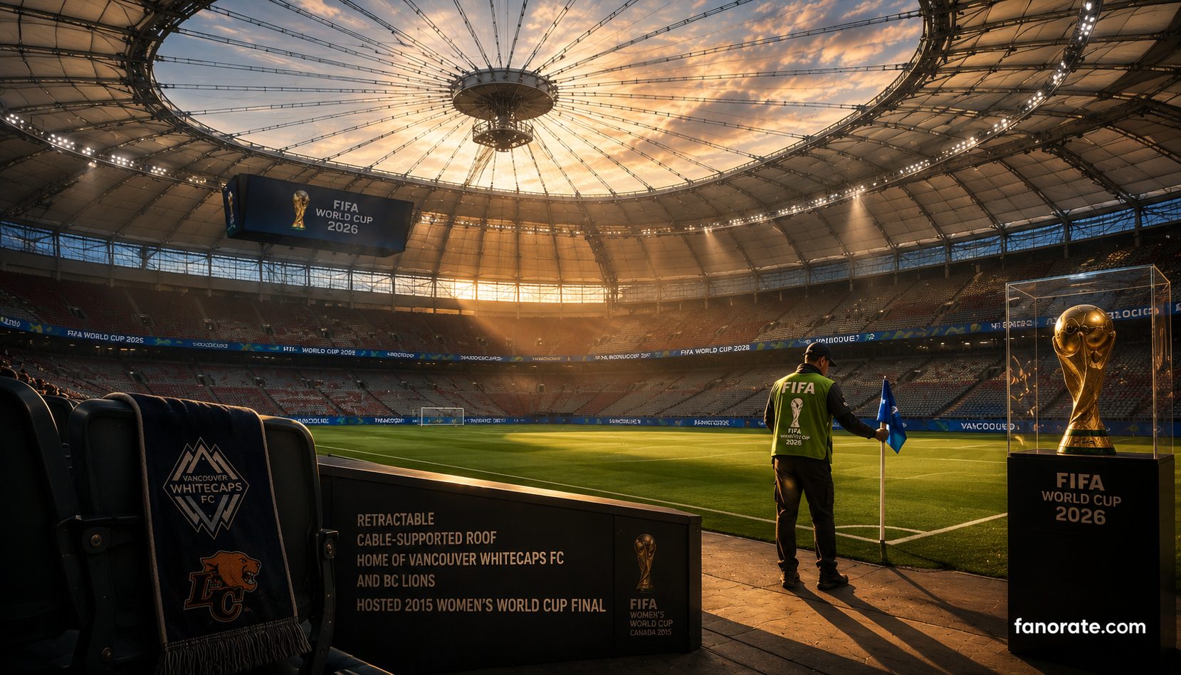 BC Place editorial — cinematic FIFA World Cup 2026 storytelling image