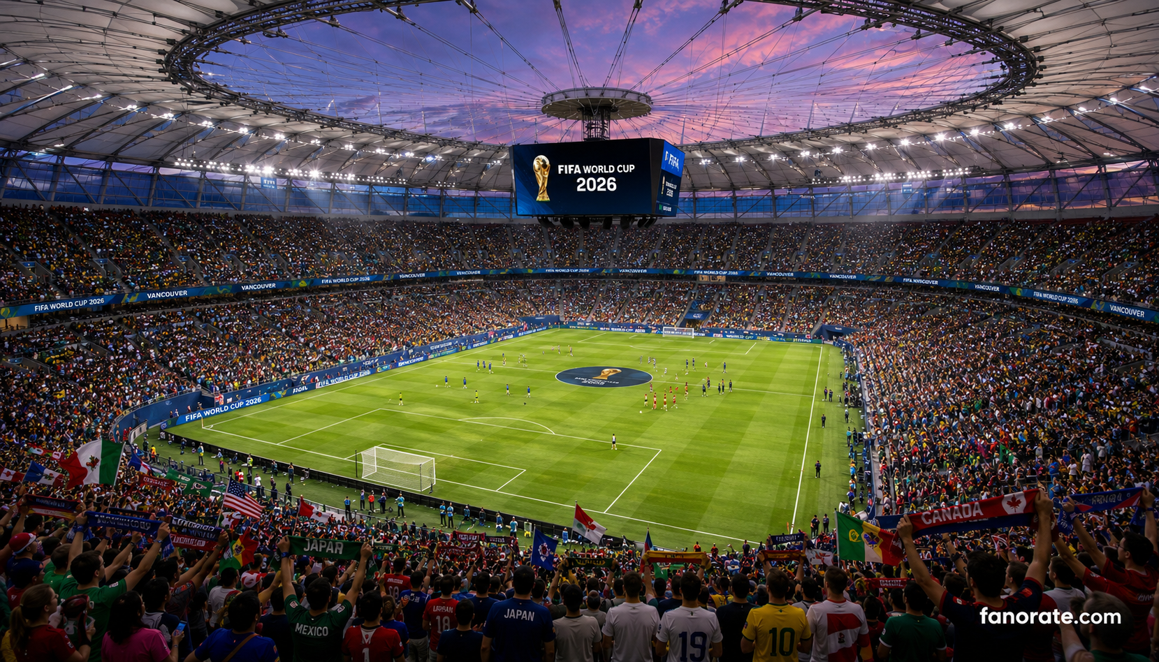 BC Place interior bowl on a FIFA World Cup 2026 matchday