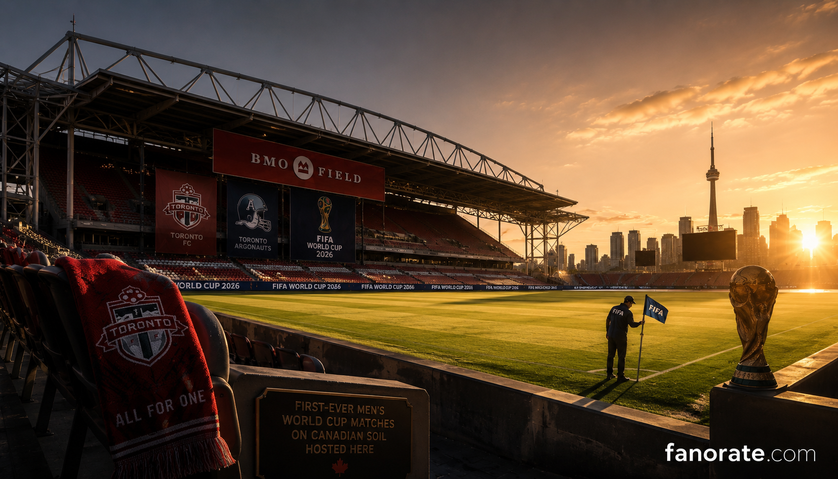 BMO Field editorial — cinematic FIFA World Cup 2026 storytelling image