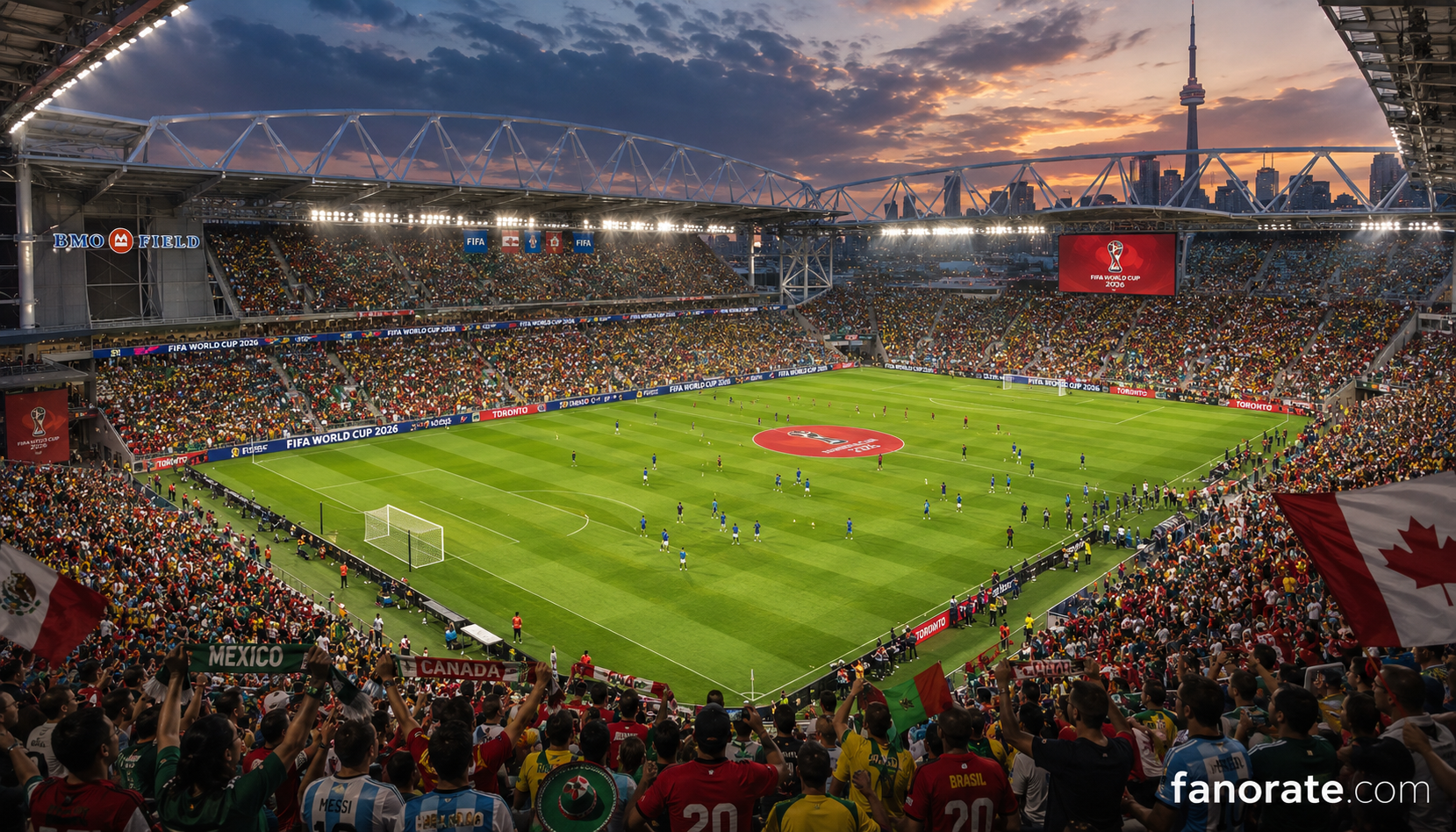 BMO Field interior bowl on a FIFA World Cup 2026 matchday