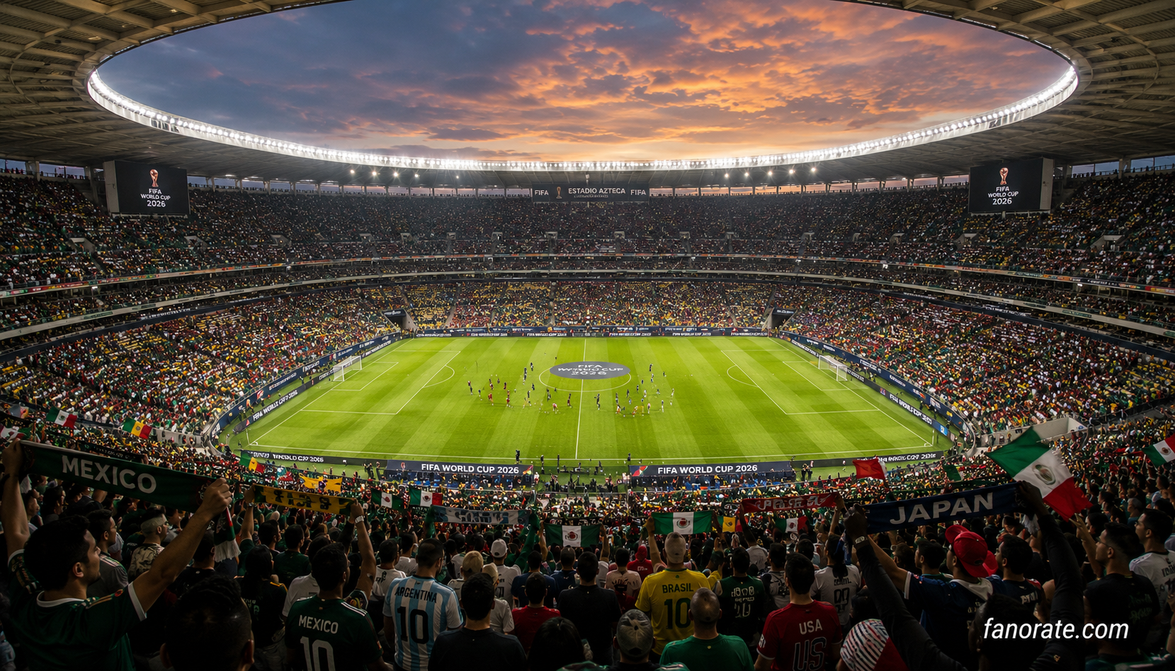 Estadio Azteca interior bowl on a FIFA World Cup 2026 matchday