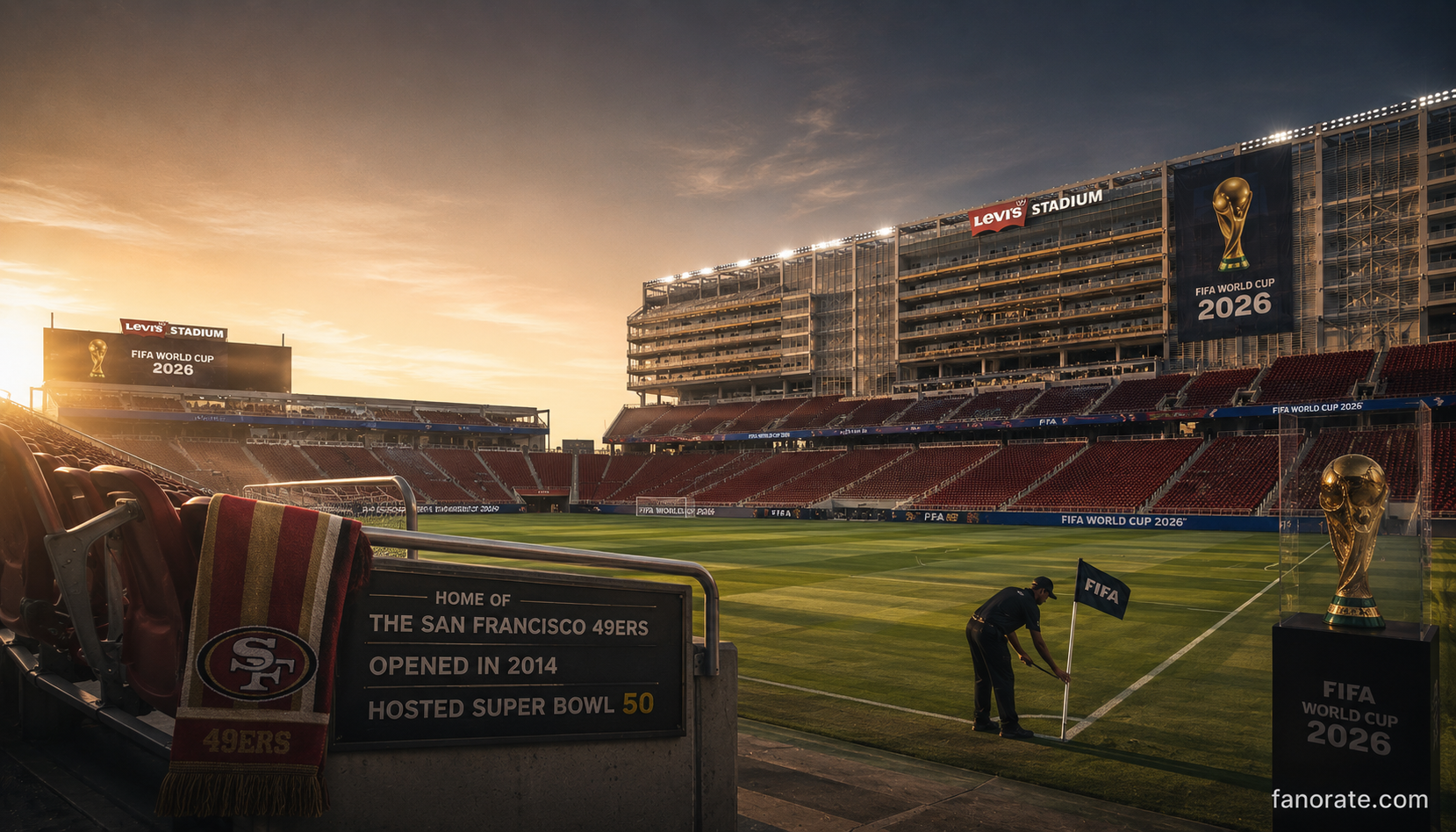 Levi's Stadium editorial — cinematic FIFA World Cup 2026 storytelling image